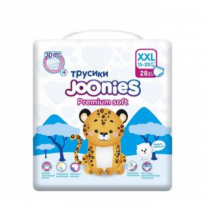 JOONIES Premium Soft Подгузники-трусики, размер XXL (15-20 кг), 28 шт.