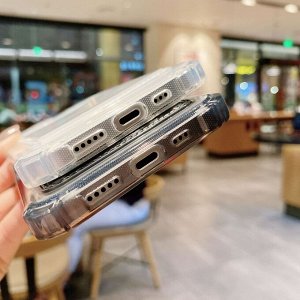 Прозрачный силиконовый чехол для iPhone 12 (Pro, Max), 13 (Pro, Max), 14 (Pro, Max)  с отделом под карту