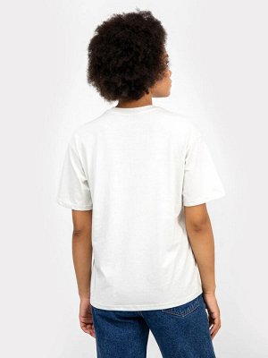 Хлопковая белая футболка с новогодним принтом