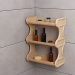 Полка для ванной комнаты Rattan, 3-х ярусная, 32x17x41,8 см, цвет морской песок