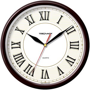 Часы настенные TROYKA 91931915. Диаметр 23 см. Производство Беларусь
