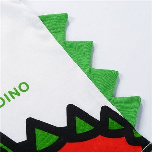 Футболка для мальчика с коротким рукавом, белая с красно-зеленым декором