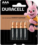 Батарейка ААА DURACELL Basic 1,5 В алкалиновая 4 шт. (5000394116085)