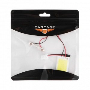 Автолампа светодиодная Cartage, 12 В, 24 SMD, свет белый, два переходника в комплекте