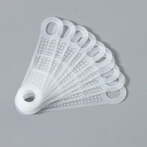 Накладки силиконовые для плечиков, антискользящие, набор 10 шт., 10x2.2 см, белые
