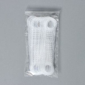 Накладки силиконовые для плечиков, антискользящие, набор 10 шт., 10x2.2 см, белые