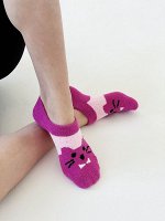 Теплые женские следки &quot;пенка&quot; с антискользящей подошвой. РОЗОВЫЕ. Ю. Корея