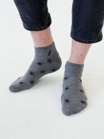 Носки мужские, короткие, СЕРЫЕ. VIVID COLOR. Ю. Корея.