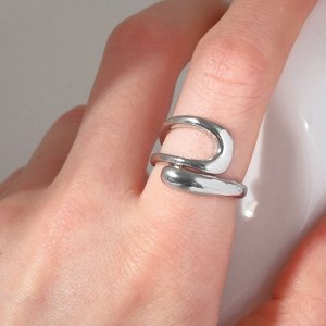 Кольцо "Минимал" дуга, цвет серебро, безразмерное