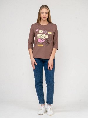 Лонгслив Элис рукав 3/4 какао