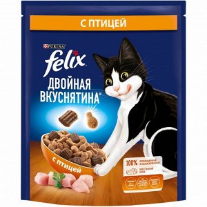 Сухой корм для кошек Felix Двойная Вкуснятина, с птицей, 200 г