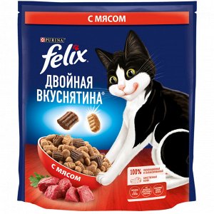 Сухой корм для кошек Felix Двойная вкуснятина, с мясом 600 г