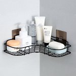 Полка угловая подвесная металлическая, цвет черный
