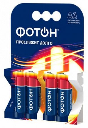 ФОТОН Набор батареек пальчик. AA LR6 ОP4, 4шт.