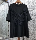 Футболка хлопковая с декором, черный
