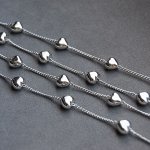Цепочка с сердечками, покрытие родий