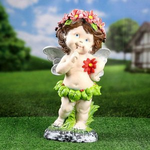Садовая фигура "Ангел в цветах" 43х22см