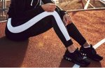 Спортивные леггинсы с лампасами Цвет: ЧЕРНЫЙ