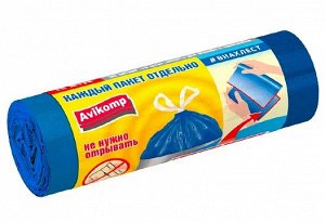 "AVIKOMP" Мешки для мусора особопроч. "Внахлест" с завязками 35л, 15шт. 20мкм