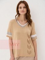 Джемпер женский 5231-41347 6436/29885/001 бежевый/перламутр/белый