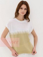 Джемпер женский 5231-41335   7001/7076 белый/дайкири