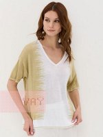 Джемпер женский 5231-41337   7001/7076 белый/дайкири