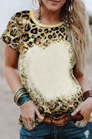 Леопардовая футболка с круглым вырезом