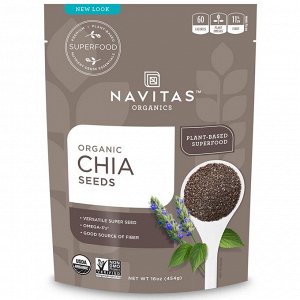 Navitas Organics, Органические семена чиа, 16 унции (454 г)