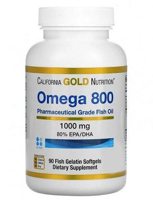 Омега 3 California Gold Omega 800 1000мг 80% (480/320) - 90 капс