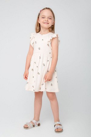 Платье для девочки Crockid КР 5802 светлый жемчуг, оливки к387