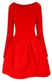 Платье с расклешенной юбкой и длинными рукавами Цвет: КРАСНЫЙ