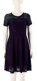 Платье гипюровое с короткими рукавами Цвет: ЧЕРНЫЙ