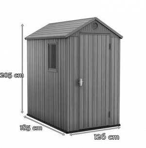 Сарай DARWIN 4×6 (125,8 x 184,5 x 205 см) графит