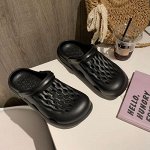 Мужские перфорированные сабо из ЭВА на ремешке, цвет чёрный