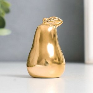 Сувенир керамика "Груша" золото 3,4х3,4х5,5 см