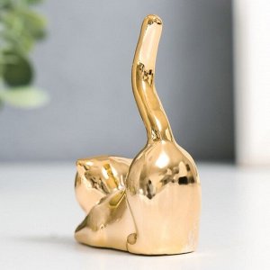 Сувенир керамика "Кот - потягушки" золото 5,5х2,4х7,8 см