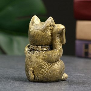 Фигурка гипс «Котик денежный», золото, 8x5x5 см