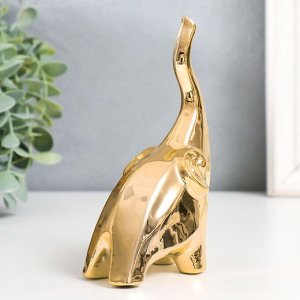 Сувенир керамика "Слон - хобот вверх" золото 8х5,3х14 см