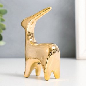 Сувенир керамика "Олень" золото 8х2,8х10,5 см