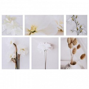 Картина модульная на подрамнике "Белые цветы" 80*140 см