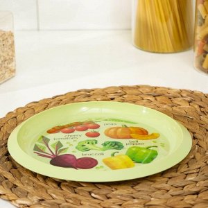 Тарелка плоская, d=21,5 см, цвет салатовый