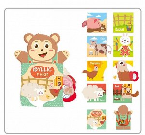 Мягкая книжка-игрушка, книжка-шуршалка, тканевая книга для малышей, детская книга для раннего развития, животные №3