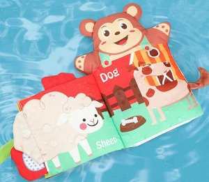 Мягкая книжка-игрушка, книжка-шуршалка, тканевая книга для малышей, детская книга для раннего развития, животные №3