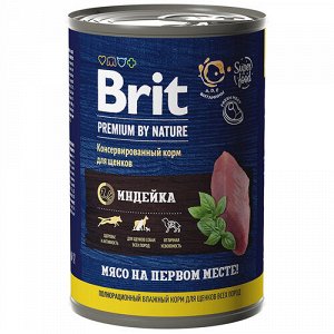 Brit Premium by Nature конс 410гр д/щен Индейка