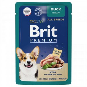 Brit Premium пауч 85гр д/соб Утка/Соус (1/14)