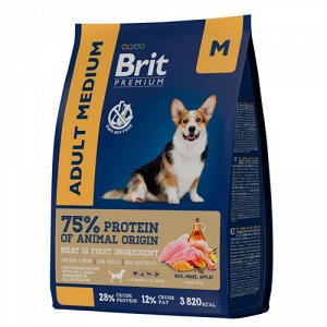 Brit Premium д/соб Adult M д/сред пород Курица 1кг