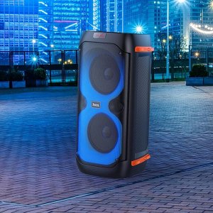 Портативная беспроводная колонка HOCO BS53 Manhattan портативная мощная колонка 3600mAh с 2-я беспроводными микрофонами