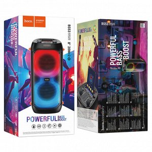 Портативная беспроводная колонка HOCO BS53 Manhattan портативная мощная колонка 3600mAh с 2-я беспроводными микрофонами