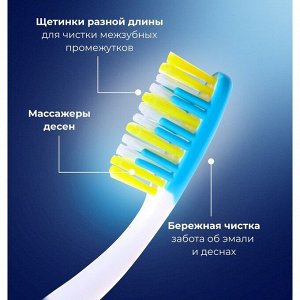 Зубная щётка Rendall 3 effect, средней жесткости, 1 шт. МИКС