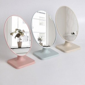 Зеркало настольное «Овал», зеркальная поверхность 14,3 ? 20 см, цвет МИКС